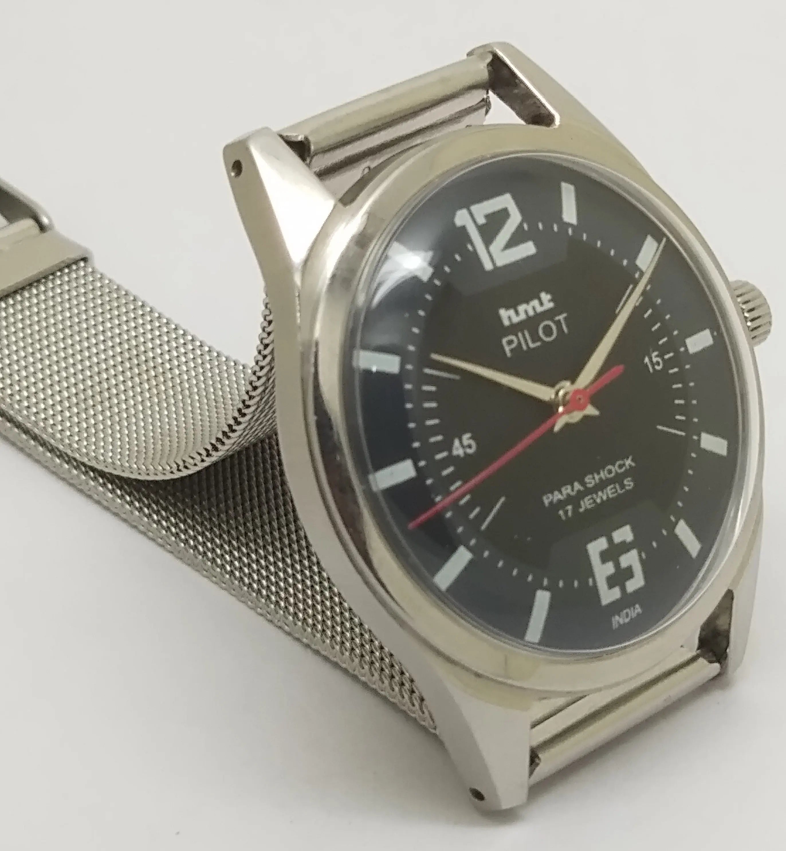 Hmt Pilot Mechanical Handwinding Movement stainless Steel Para Shock 17 Jewels Analog Dial Wrist Watch For Men National Watches