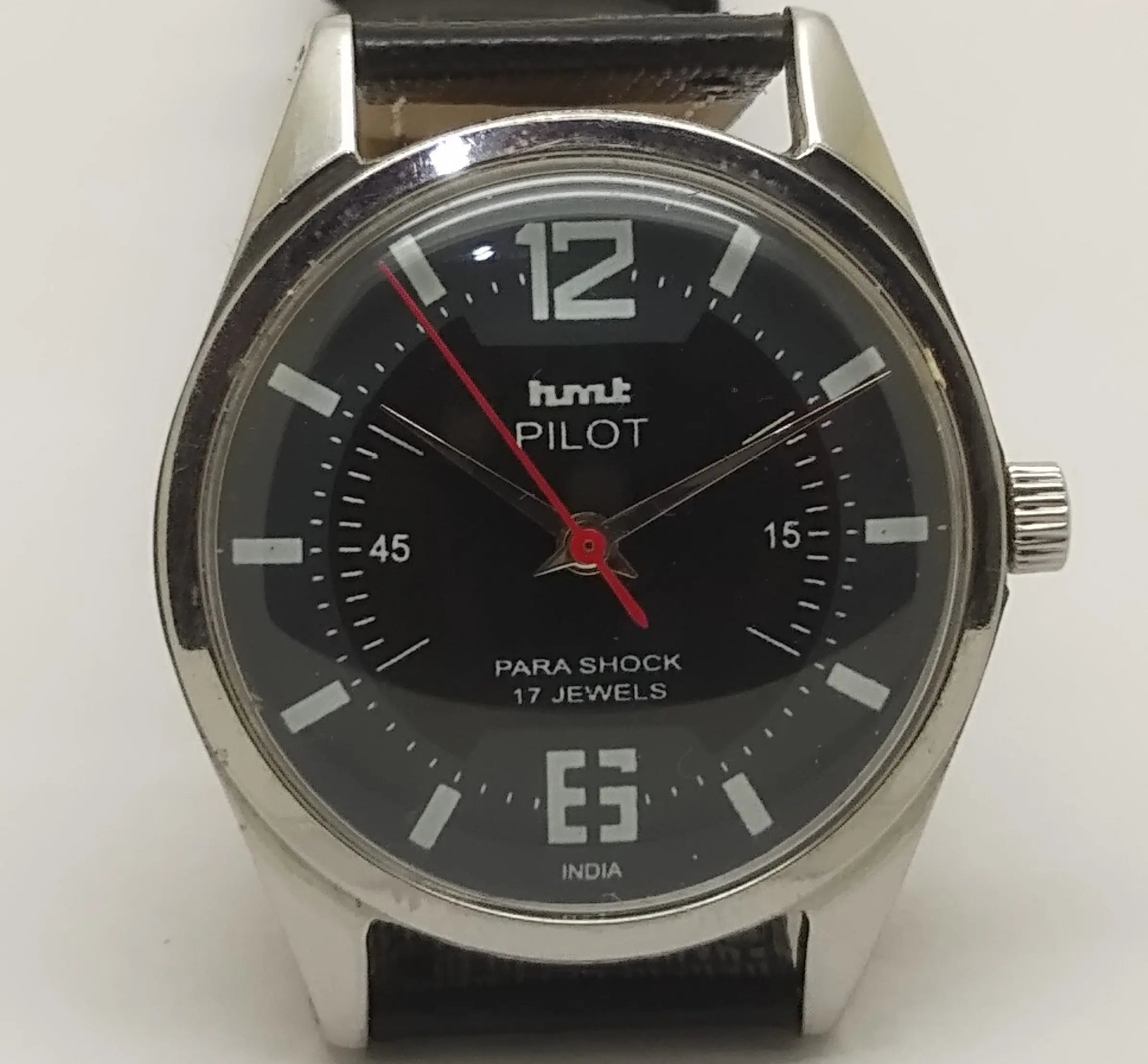 Hmt Pilot Mechanical Handwinding Movement leather Jewels Analog Dial Wrist Watch For Men National Watches