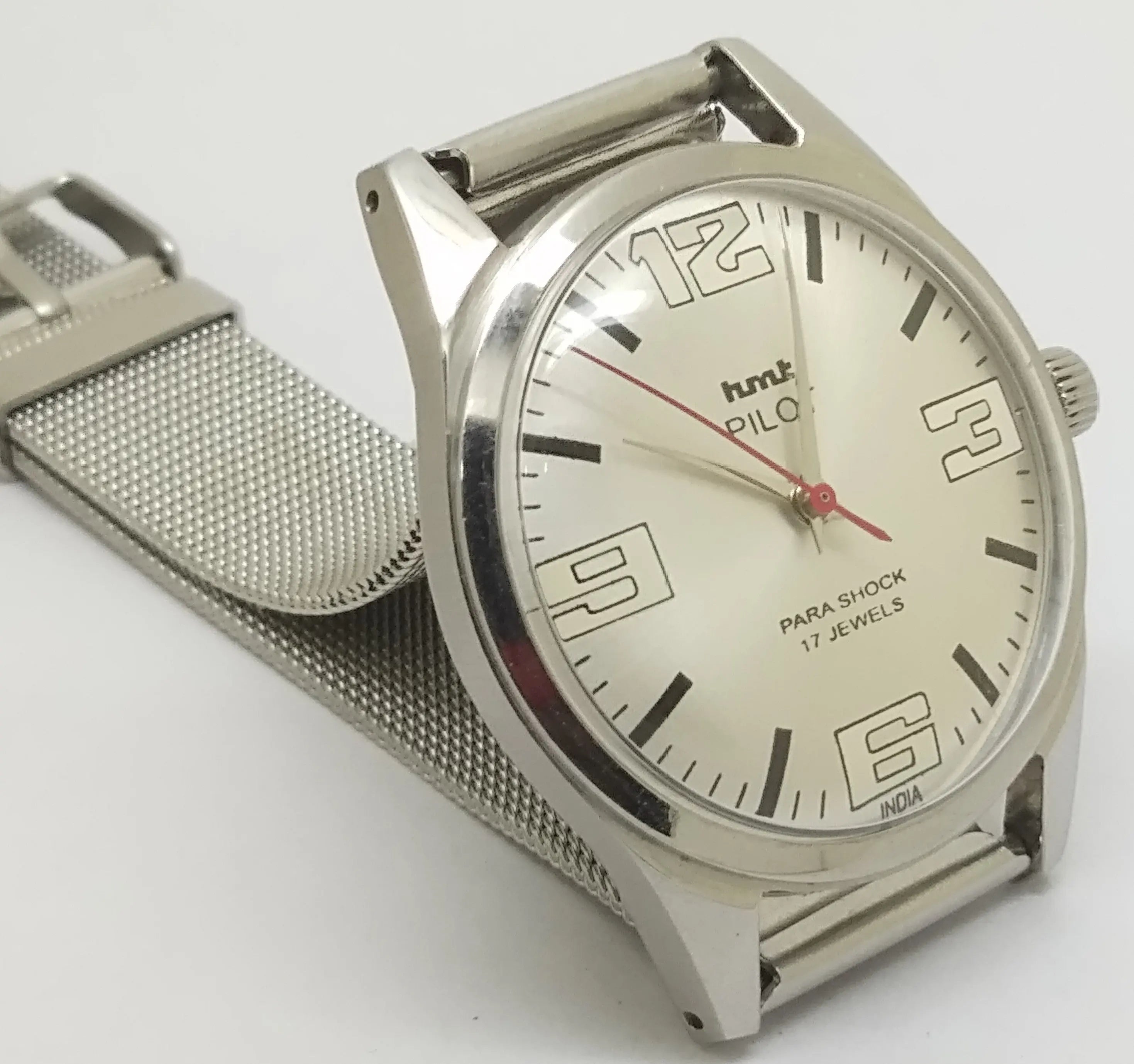 Hmt Pilot Mechanical Handwinding Movement stainless Steel Para Shock 17 Jewels Analog Dial Wrist Watch For Men National Watches