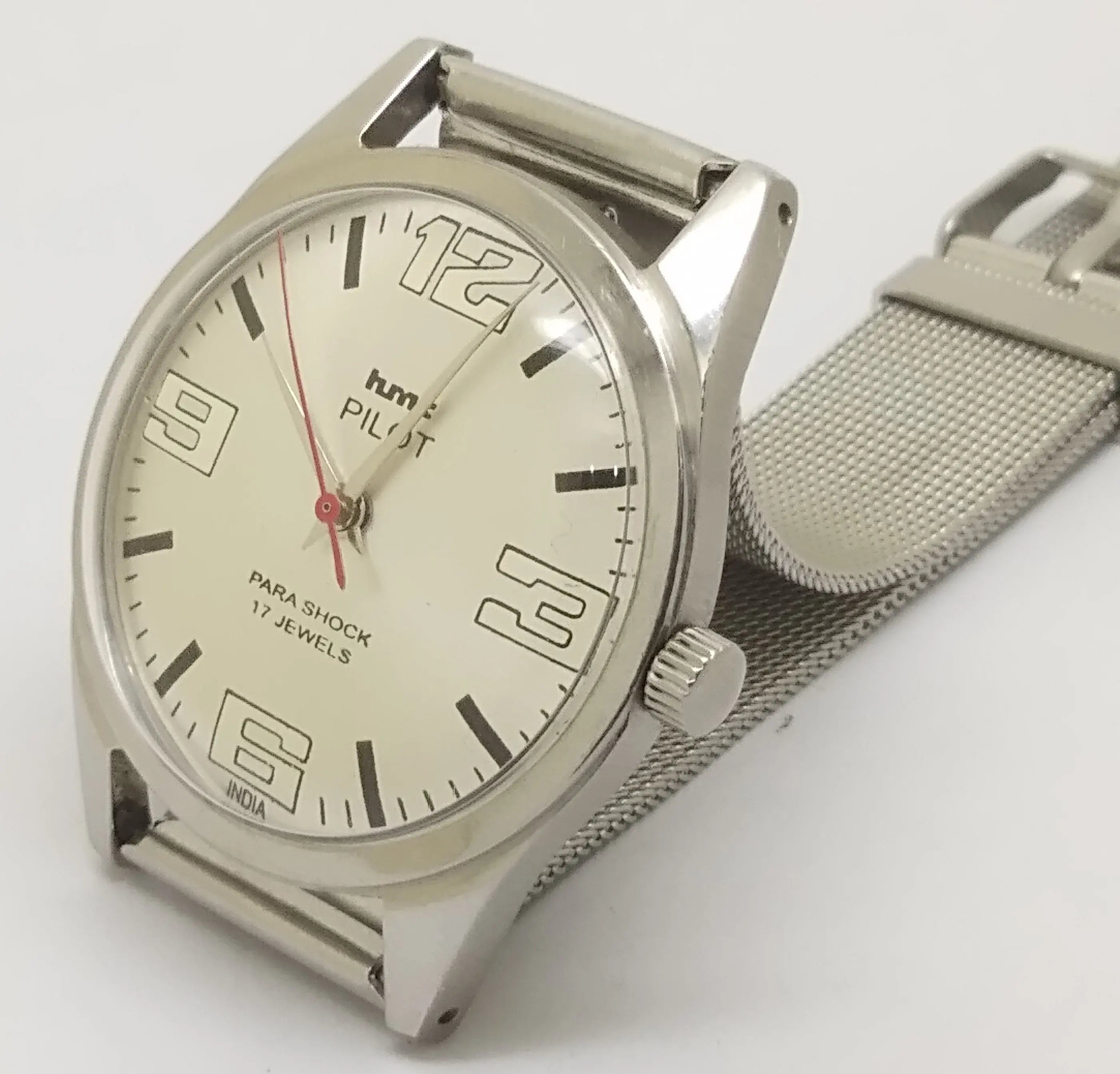 Hmt Pilot Mechanical Handwinding Movement stainless Steel Para Shock 17 Jewels Analog Dial Wrist Watch For Men National Watches