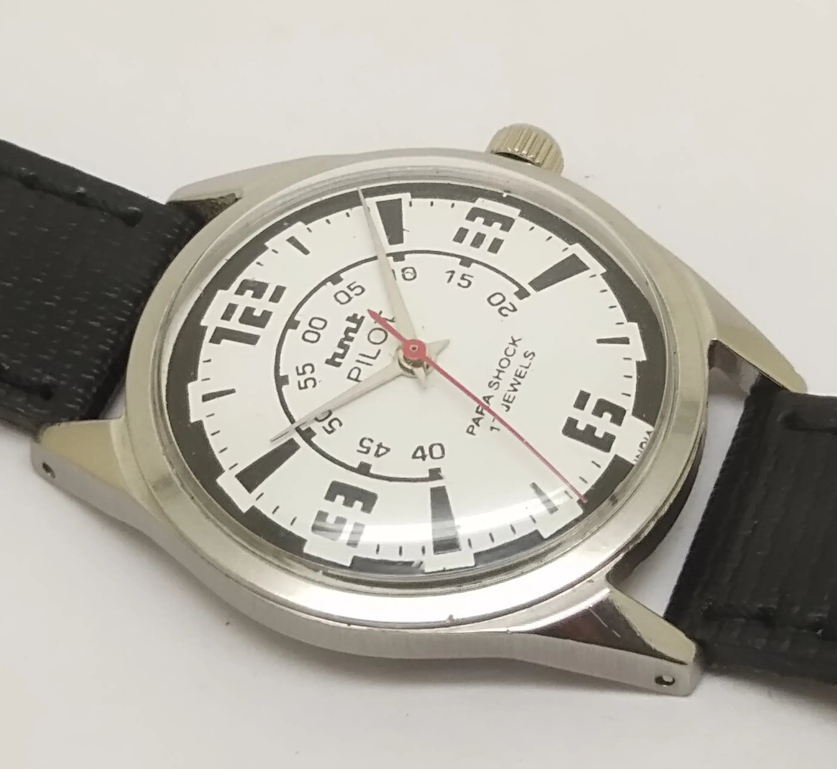 Hmt Pilot Mechanical Handwinding Movement leather Jewels Analog Dial Wrist Watch For Me National Watches