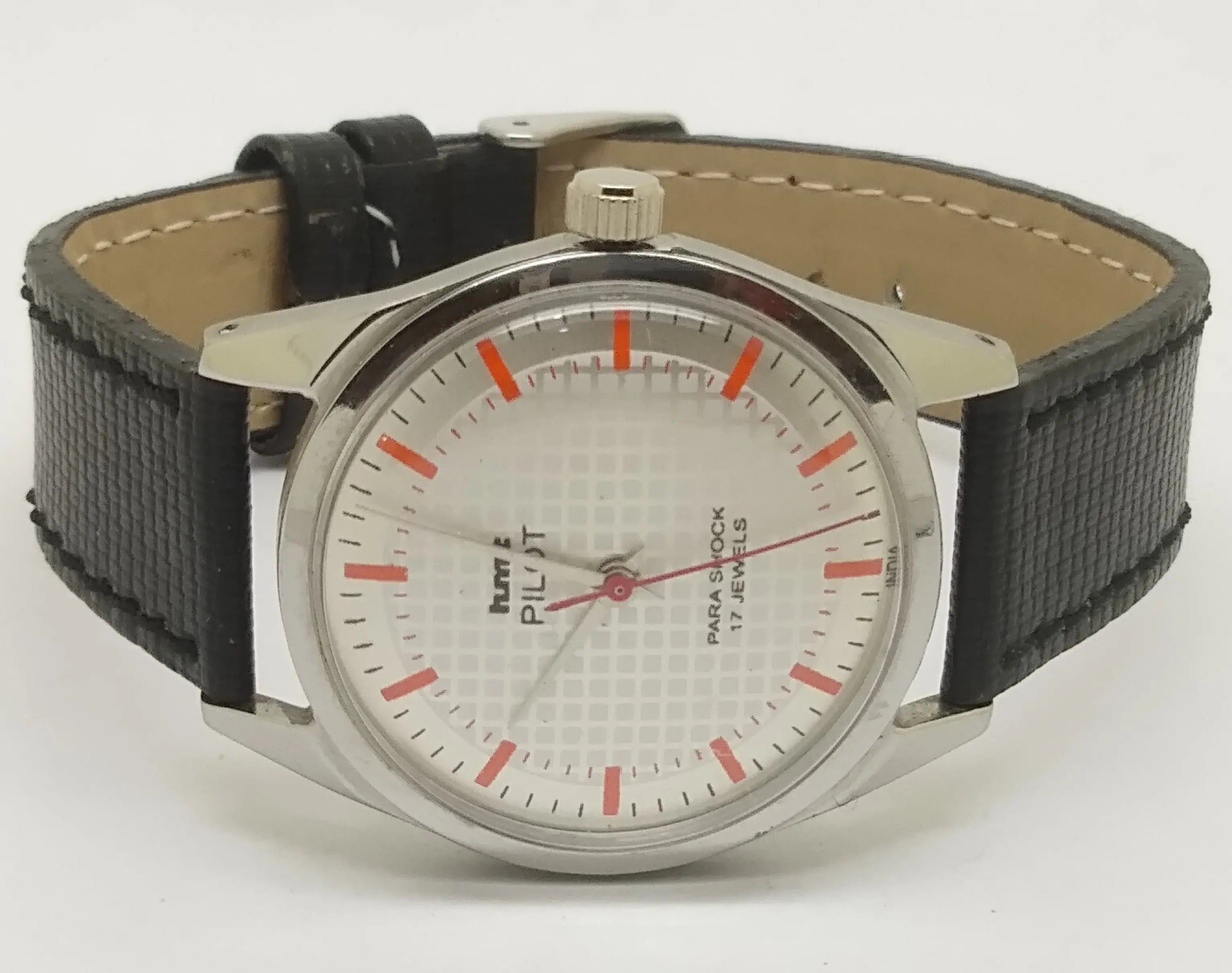 Hmt Pilot Mechanical Handwinding Movement leather Jewels Analog Dial Wrist Watch For Me National Watches