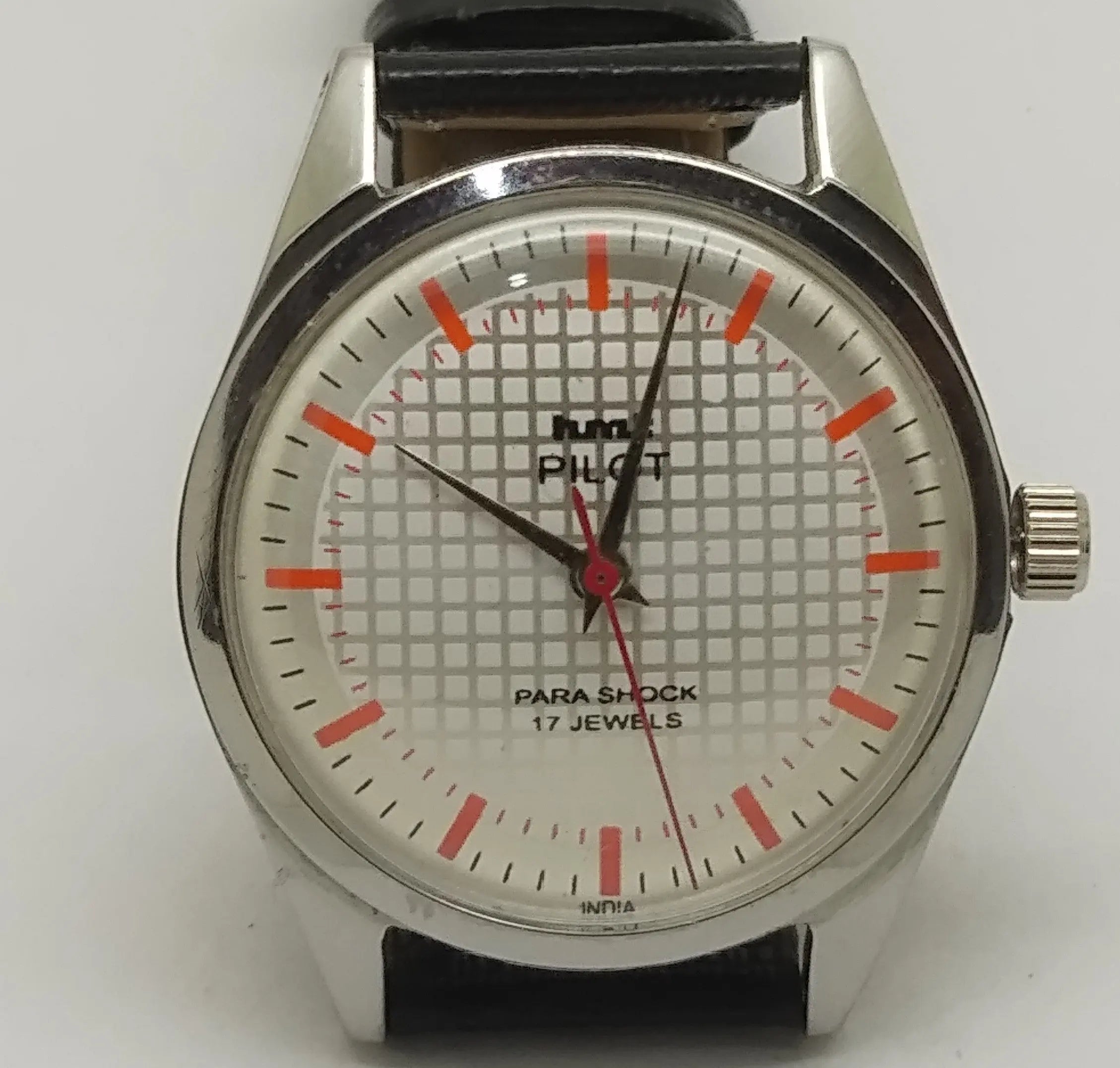 Hmt Pilot Mechanical Handwinding Movement leather Jewels Analog Dial Wrist Watch For Me National Watches