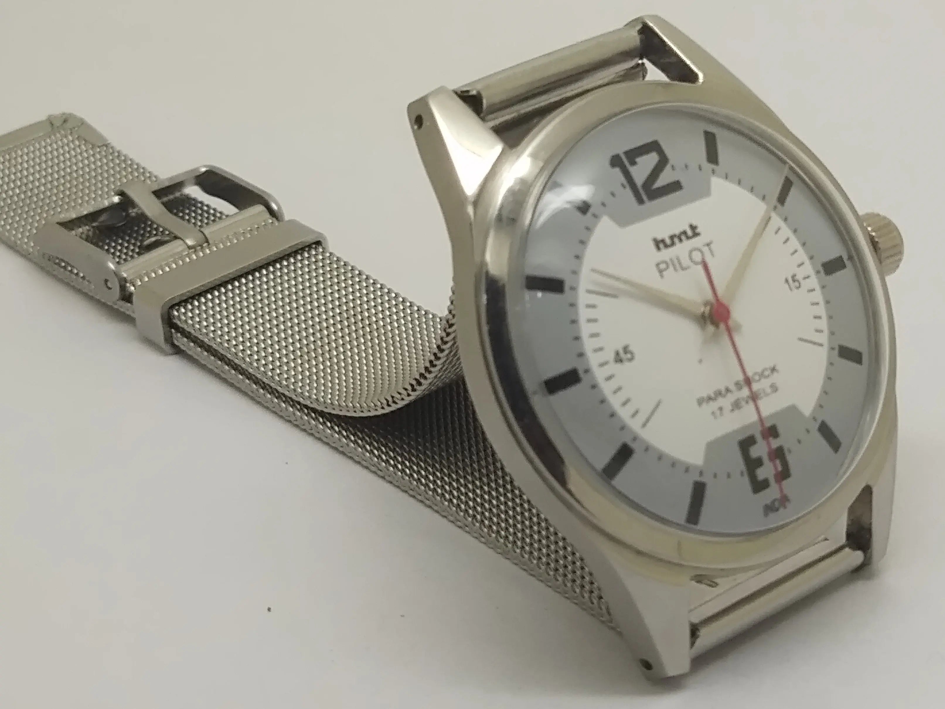 Hmt Pilot Mechanical Handwinding Movement stainless Steel Para Shock 17 Jewels Analog Dial Wrist Watch For Men National Watches