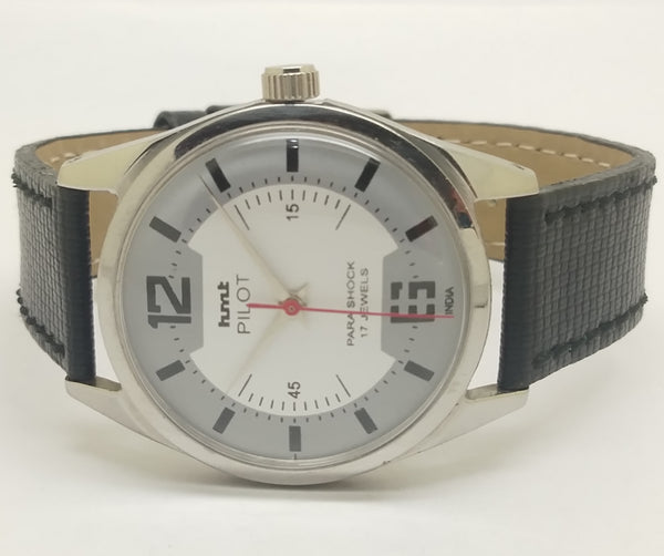 Hmt Pilot Mechanical Handwinding Movement leather Jewels Analog Dial Wrist Watch For Me