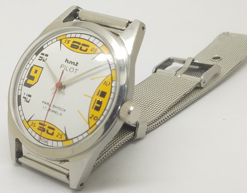 Hmt Pilot Mechanical Handwinding Movement stainless Steel Para Shock 17 Jewels Analog Dial Wrist Watch For Men