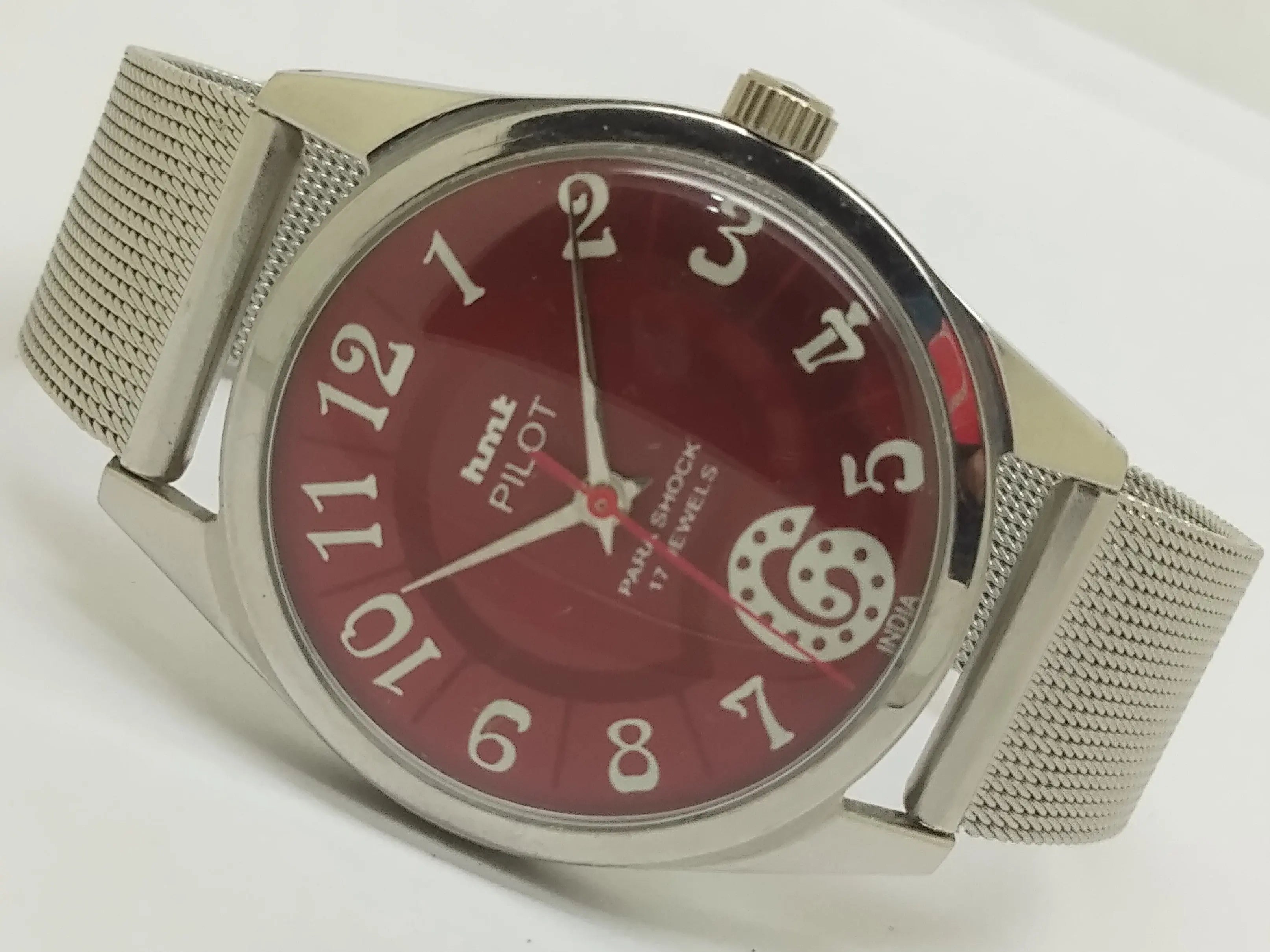 Hmt Pilot Mechanical Handwinding Movement stainless Steel Para Shock 17 Jewels Analog Dial Wrist Watch For Men National Watches