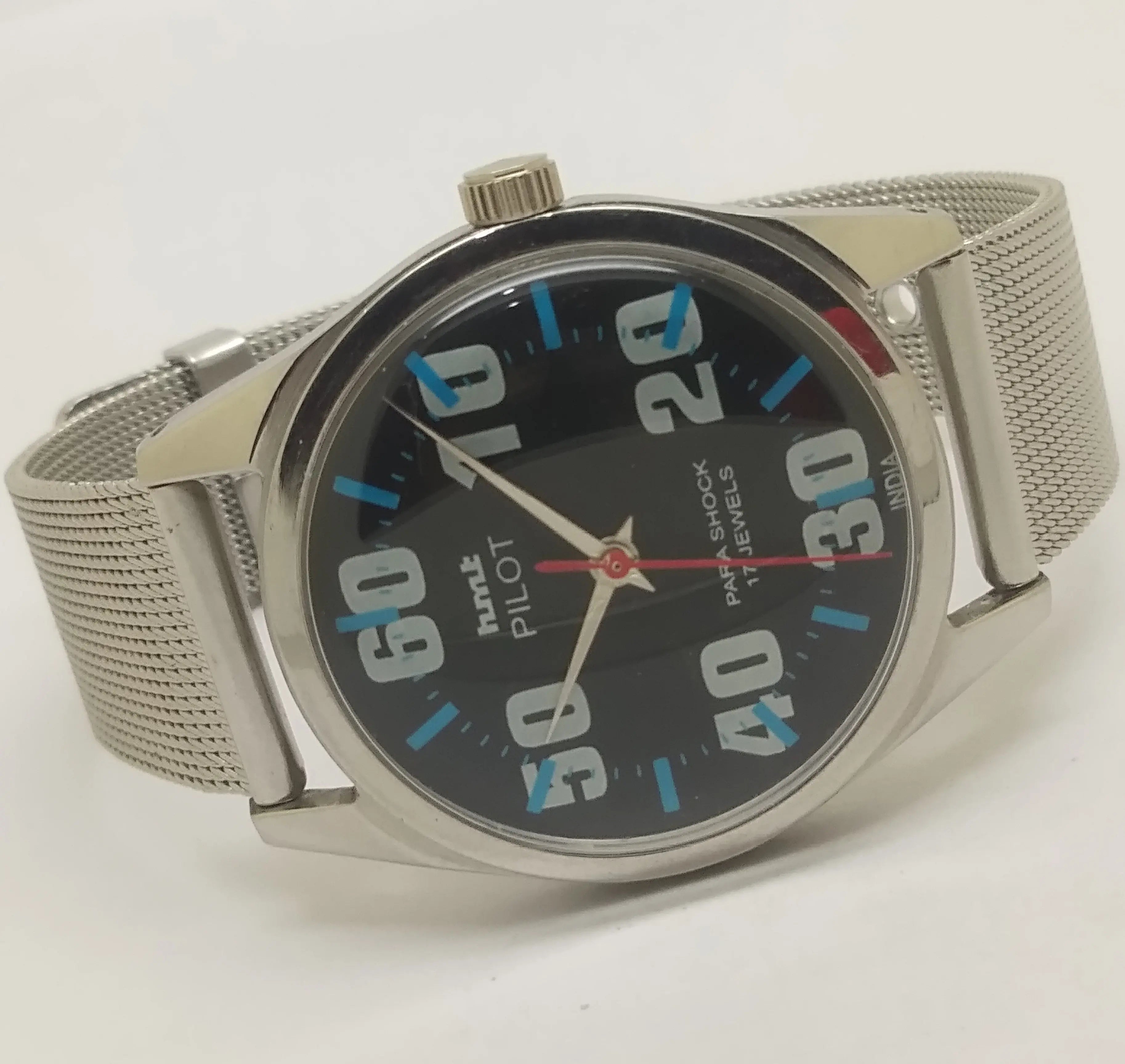 Hmt Pilot Mechanical Handwinding Movement stainless Steel Para Shock 17 Jewels Analog Dial Wrist Watch For Men National Watches