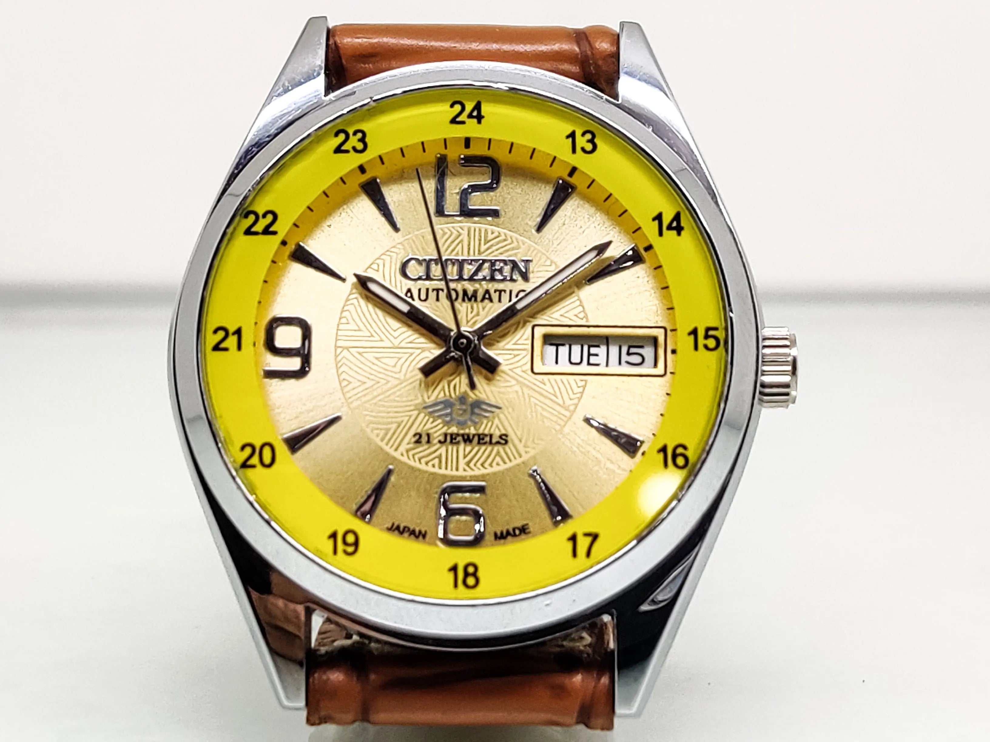 Citizen Automatic 8200 Movement stainless steel Japan Made 21 Jewels Men s Wrist Watch National Watches