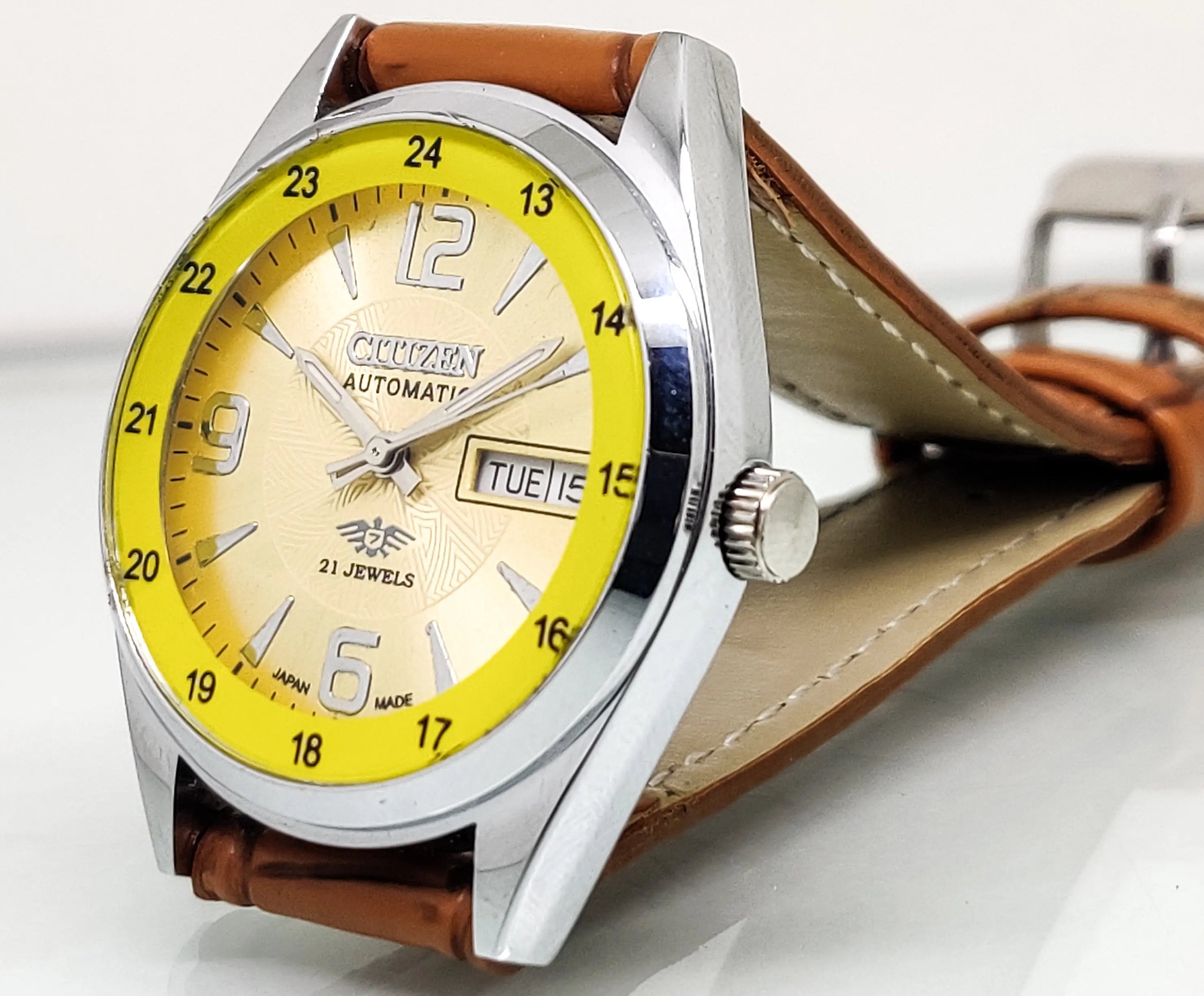 Citizen Automatic 8200 Movement stainless steel Japan Made 21 Jewels Men s Wrist Watch National Watches