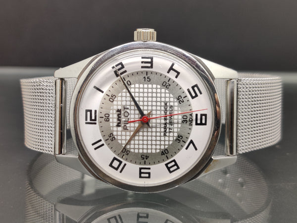 Hmt Pilot Mechanical Handwinding Movement stainless Steel Para Shock 17 Jewels Analog Dial Wrist Watch For Me - National Watches