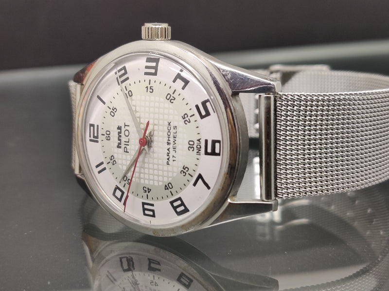 Hmt Pilot Mechanical Handwinding Movement stainless Steel Para Shock 17 Jewels Analog Dial Wrist Watch For Me - National Watches