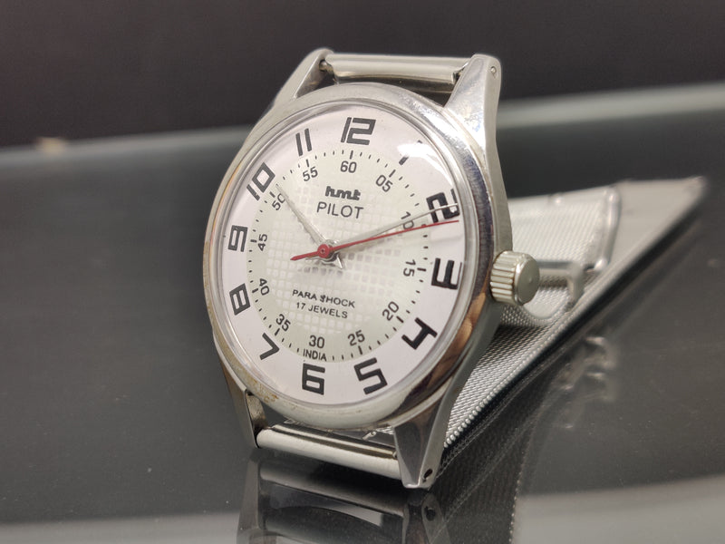 Hmt Pilot Mechanical Handwinding Movement stainless Steel Para Shock 17 Jewels Analog Dial Wrist Watch For Me - National Watches