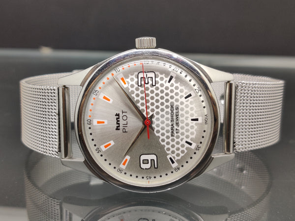 Hmt Pilot Mechanical Handwinding Movement stainless Steel Para Shock 17 Jewels Analog Dial Wrist Watch For Me