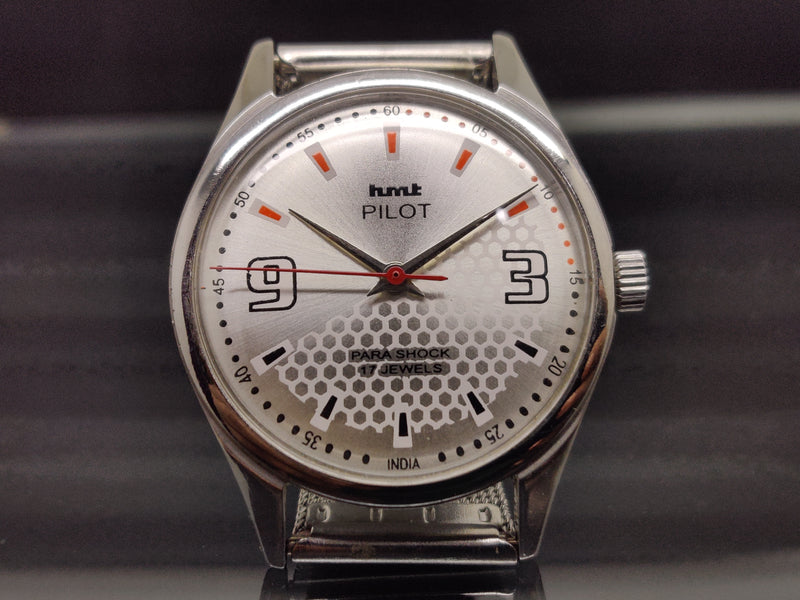 Hmt Pilot Mechanical Handwinding Movement stainless Steel Para Shock 17 Jewels Analog Dial Wrist Watch For Me