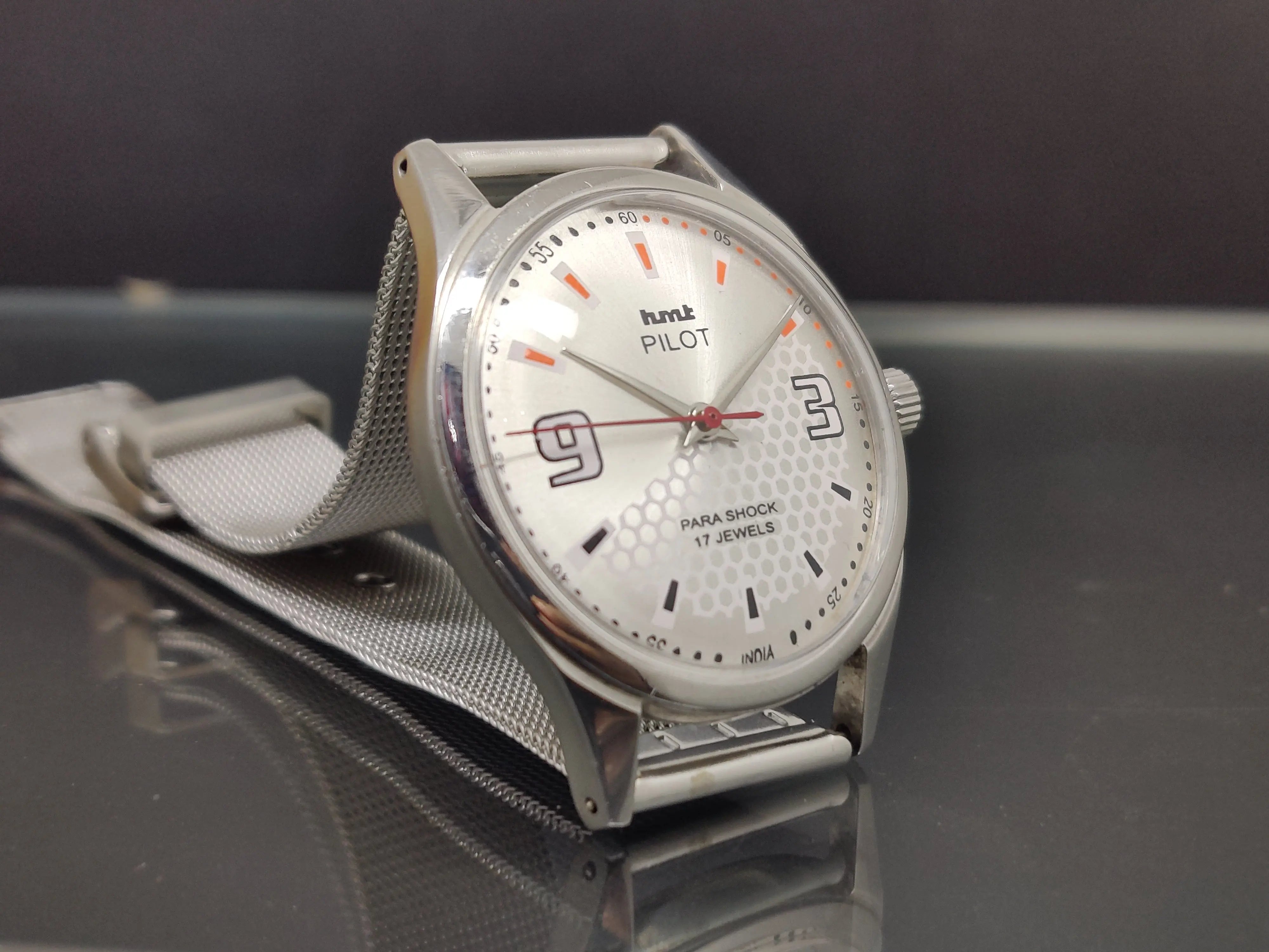 Hmt Pilot Mechanical Handwinding Movement stainless Steel Para Shock 17 Jewels Analog Dial Wrist Watch For Me National Watches