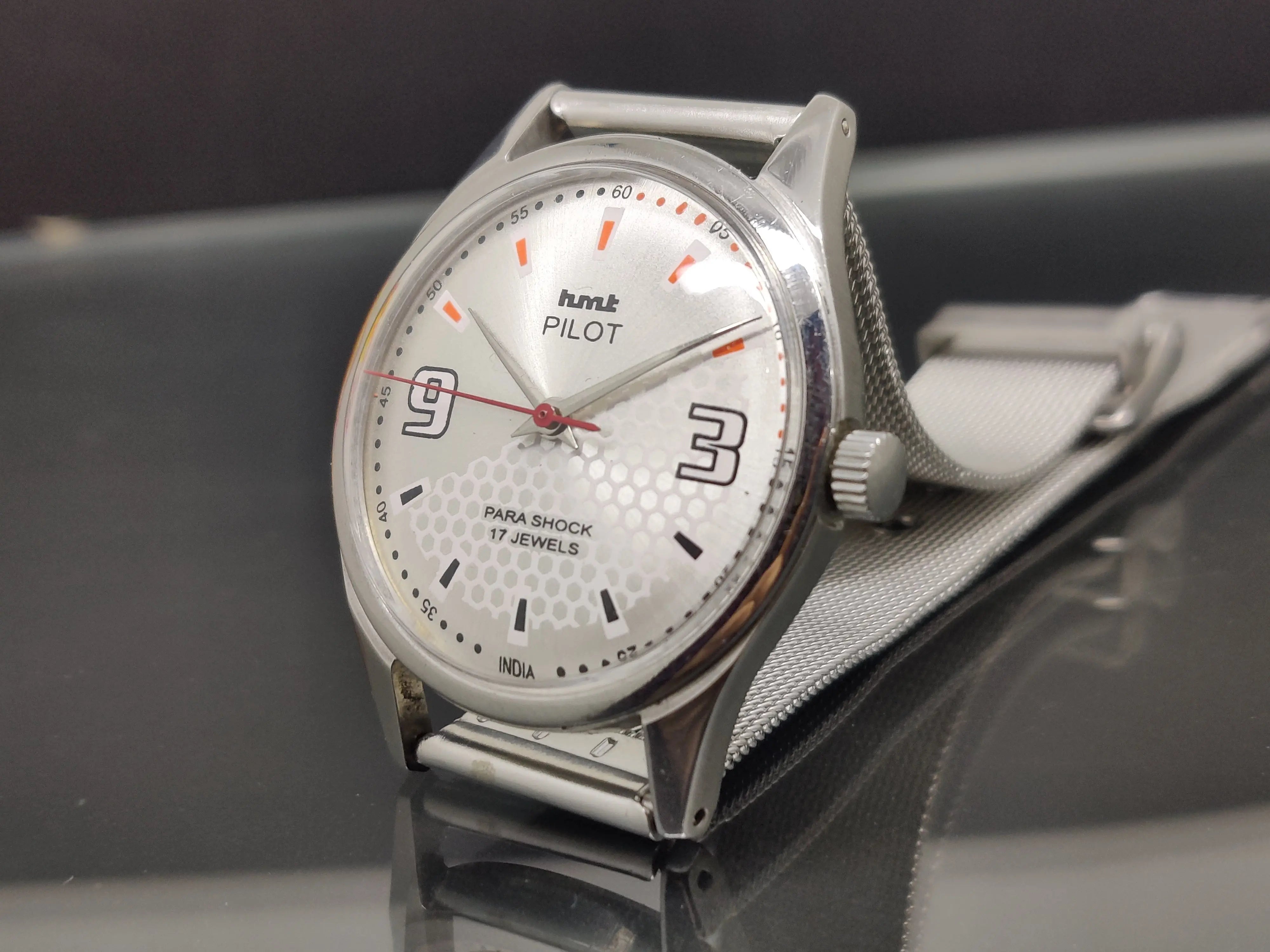 Hmt Pilot Mechanical Handwinding Movement stainless Steel Para Shock 17 Jewels Analog Dial Wrist Watch For Me National Watches