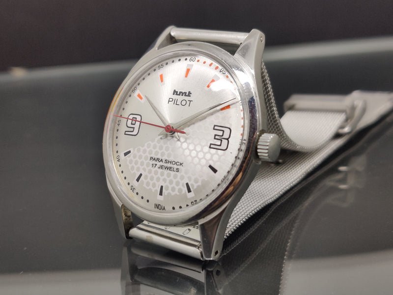Hmt Pilot Mechanical Handwinding Movement stainless Steel Para Shock 17 Jewels Analog Dial Wrist Watch For Me
