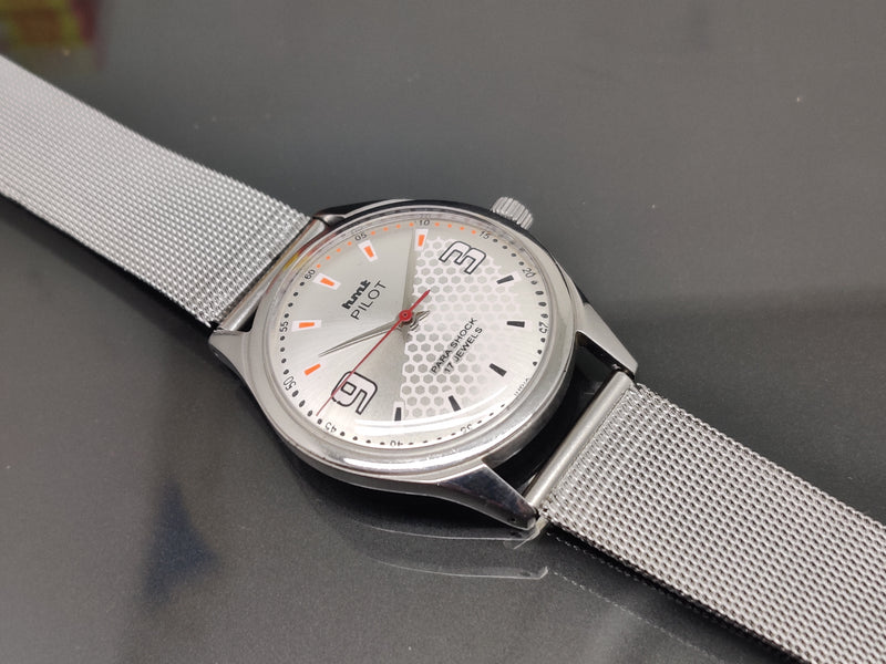 Hmt Pilot Mechanical Handwinding Movement stainless Steel Para Shock 17 Jewels Analog Dial Wrist Watch For Me