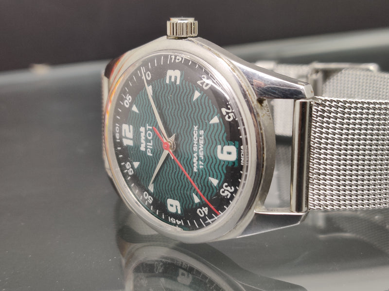 Hmt Pilot Mechanical Handwinding Movement stainless Steel Para Shock 17 Jewels Analog Dial Wrist Watch For Me