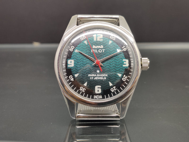 Hmt Pilot Mechanical Handwinding Movement stainless Steel Para Shock 17 Jewels Analog Dial Wrist Watch For Me