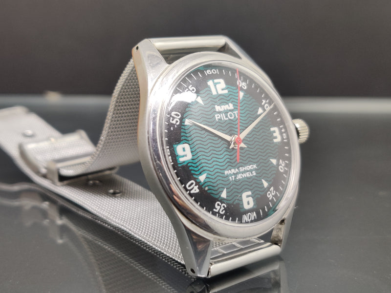 Hmt Pilot Mechanical Handwinding Movement stainless Steel Para Shock 17 Jewels Analog Dial Wrist Watch For Me