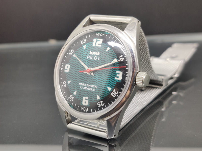 Hmt Pilot Mechanical Handwinding Movement stainless Steel Para Shock 17 Jewels Analog Dial Wrist Watch For Me