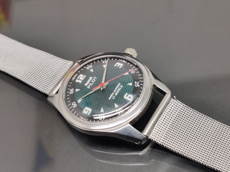 Hmt Pilot Mechanical Handwinding Movement stainless Steel Para Shock 17 Jewels Analog Dial Wrist Watch For Me