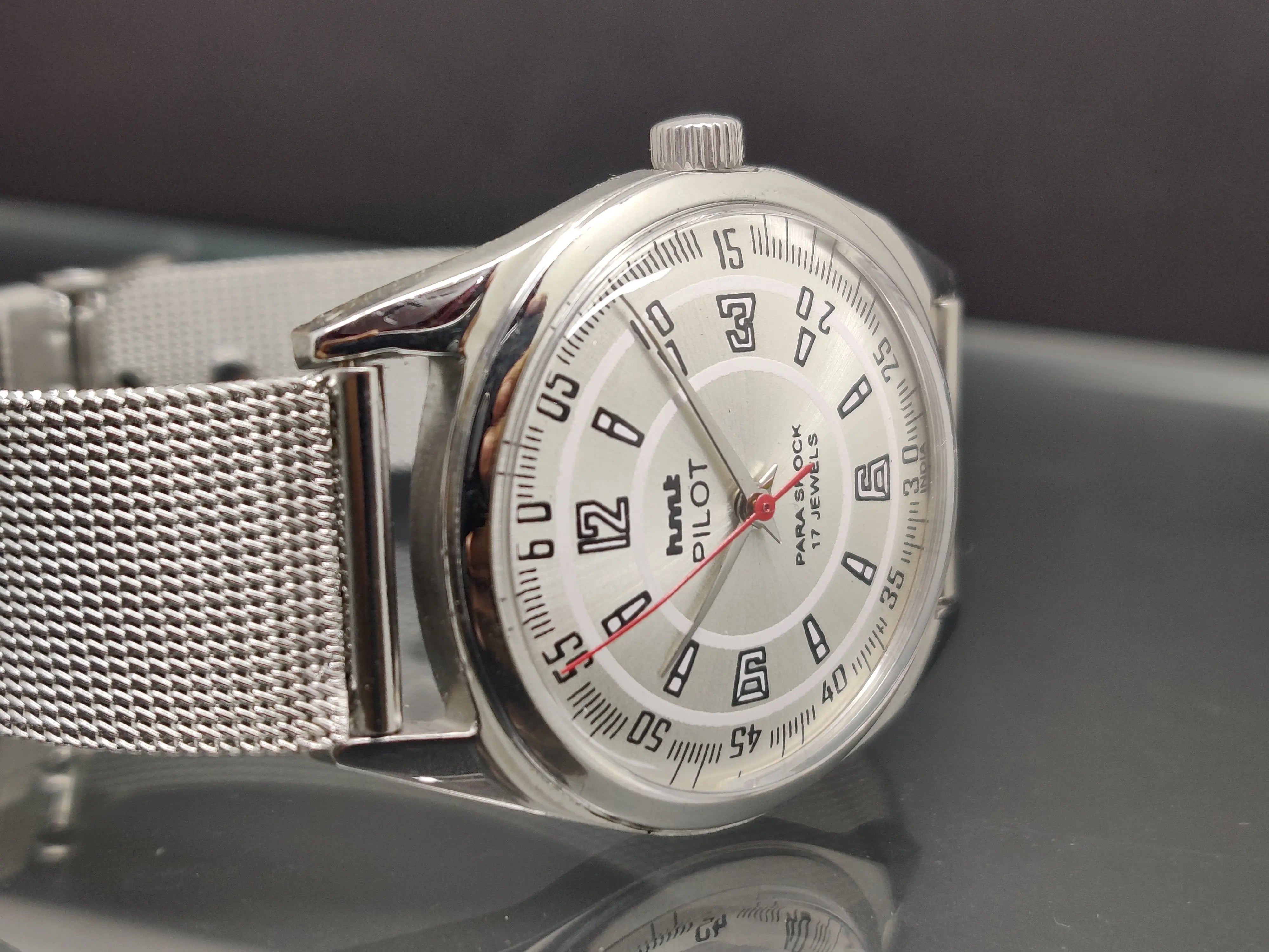 Hmt Pilot Mechanical Handwinding Movement stainless Steel Para Shock 17 Jewels Analog Dial Wrist Watch For Me National Watches