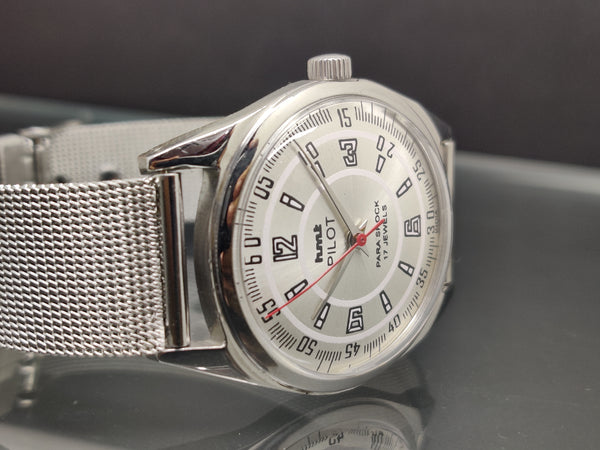 Hmt Pilot Mechanical Handwinding Movement stainless Steel Para Shock 17 Jewels Analog Dial Wrist Watch For Me