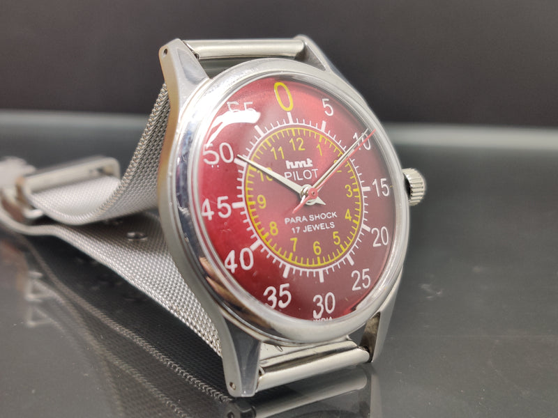 Hmt Pilot Mechanical Handwinding Movement stainless Steel Para Shock 17 Jewels Analog Dial Wrist Watch For Me