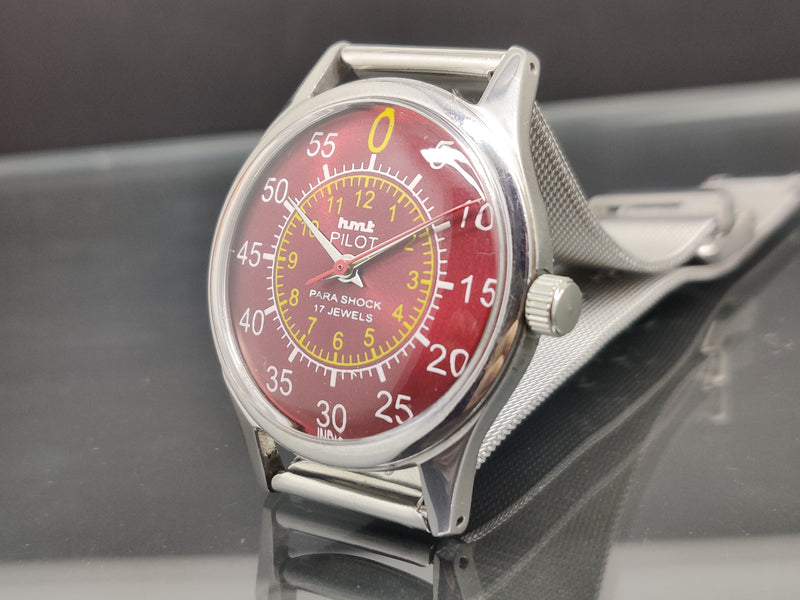 Hmt Pilot Mechanical Handwinding Movement stainless Steel Para Shock 17 Jewels Analog Dial Wrist Watch For Me