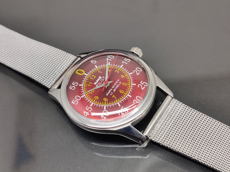 Hmt Pilot Mechanical Handwinding Movement stainless Steel Para Shock 17 Jewels Analog Dial Wrist Watch For Me