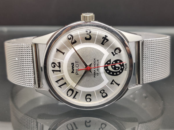 Hmt Pilot Mechanical Handwinding Movement stainless Steel Para Shock 17 Jewels Analog Dial Wrist Watch For Me