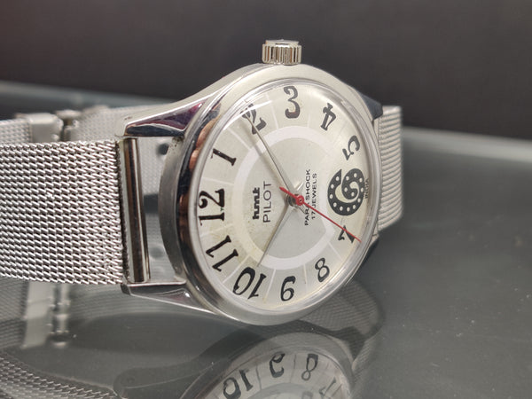 Hmt Pilot Mechanical Handwinding Movement stainless Steel Para Shock 17 Jewels Analog Dial Wrist Watch For Me