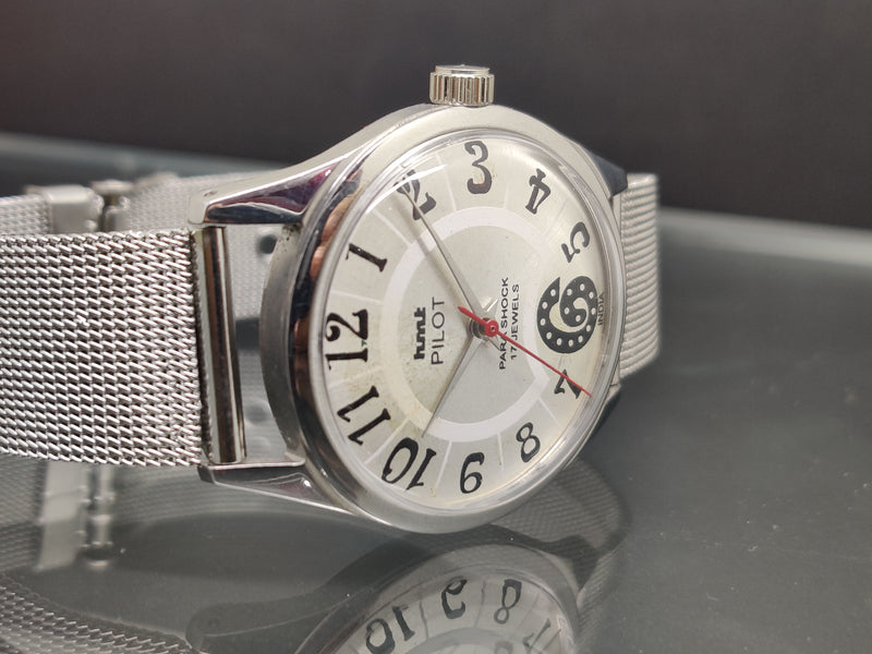 Hmt Pilot Mechanical Handwinding Movement stainless Steel Para Shock 17 Jewels Analog Dial Wrist Watch For Me
