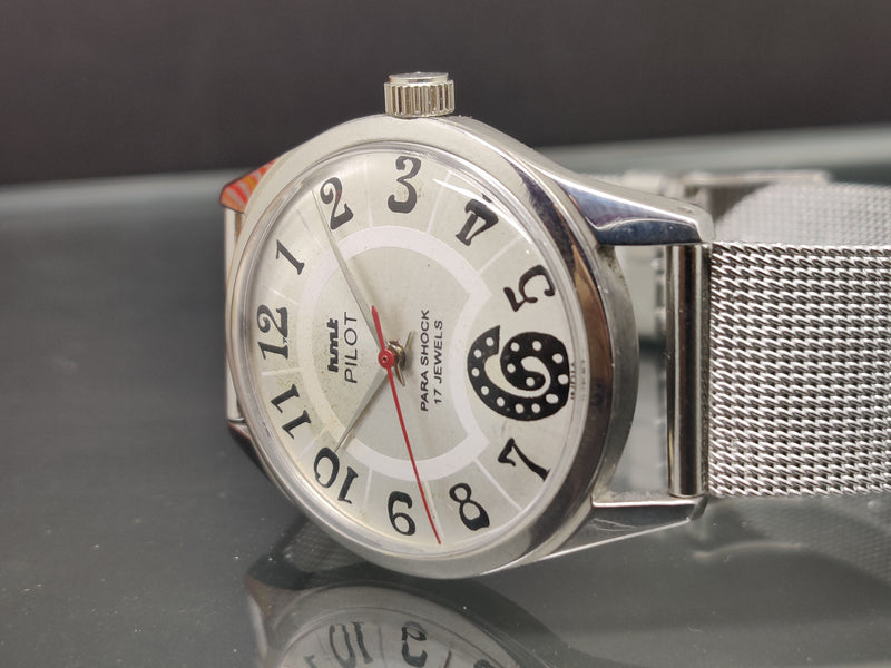 Hmt Pilot Mechanical Handwinding Movement stainless Steel Para Shock 17 Jewels Analog Dial Wrist Watch For Me