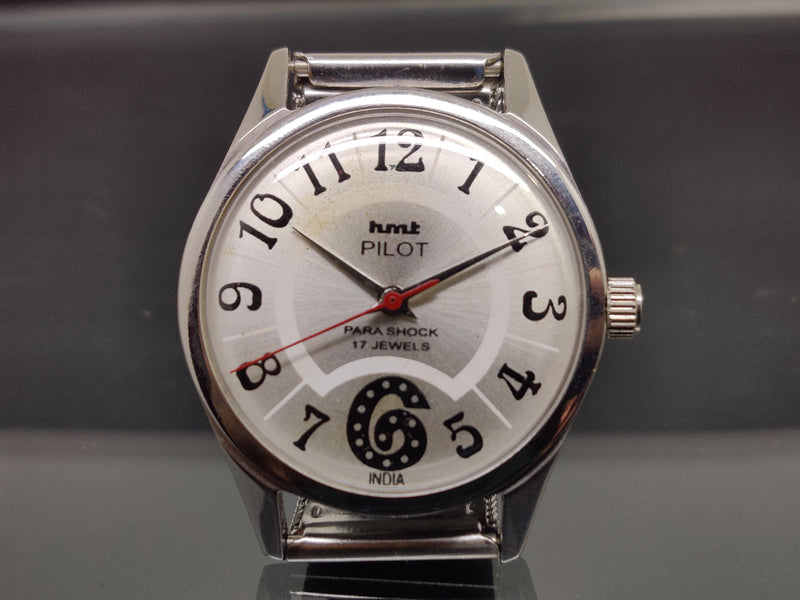Hmt Pilot Mechanical Handwinding Movement stainless Steel Para Shock 17 Jewels Analog Dial Wrist Watch For Me