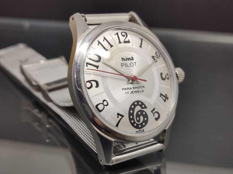 Hmt Pilot Mechanical Handwinding Movement stainless Steel Para Shock 17 Jewels Analog Dial Wrist Watch For Me