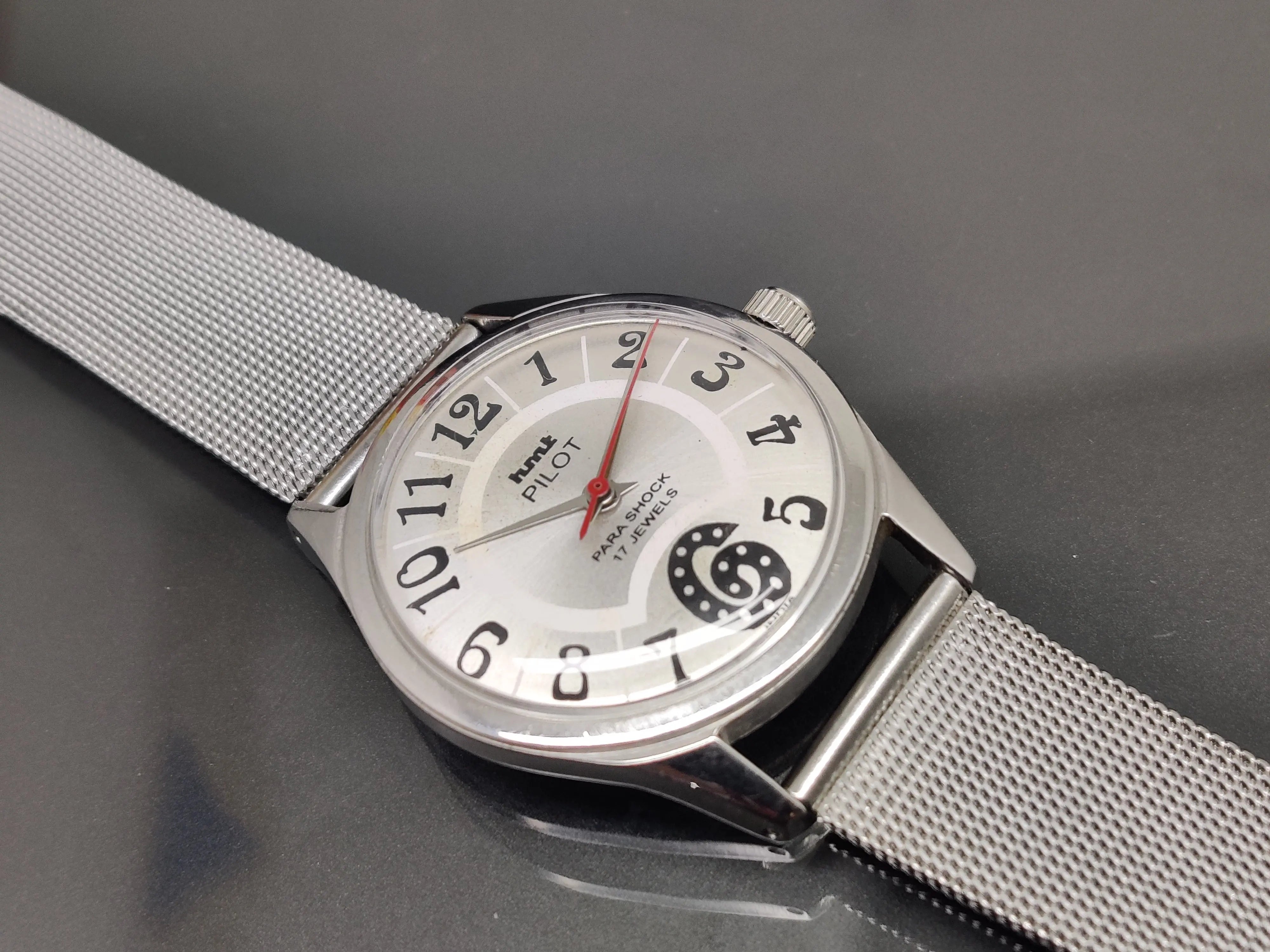 Hmt Pilot Mechanical Handwinding Movement stainless Steel Para Shock 17 Jewels Analog Dial Wrist Watch For Me - National Watches