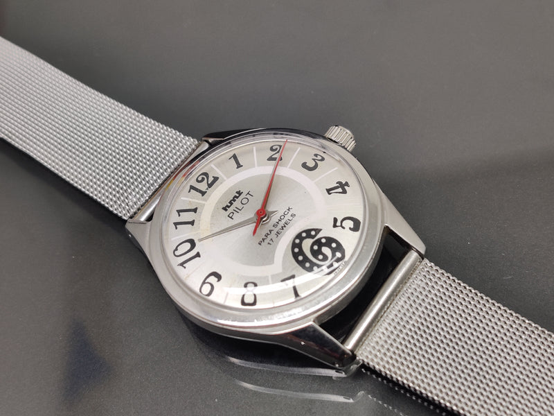 Hmt Pilot Mechanical Handwinding Movement stainless Steel Para Shock 17 Jewels Analog Dial Wrist Watch For Me