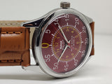Hmt Pilot Mechanical Handwinding Movement leather Jewels Analog Dial Wrist Watch For Me