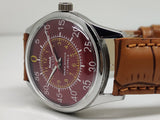 Hmt Pilot Mechanical Handwinding Movement leather Jewels Analog Dial Wrist Watch For Me