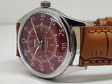 Hmt Pilot Mechanical Handwinding Movement leather Jewels Analog Dial Wrist Watch For Me