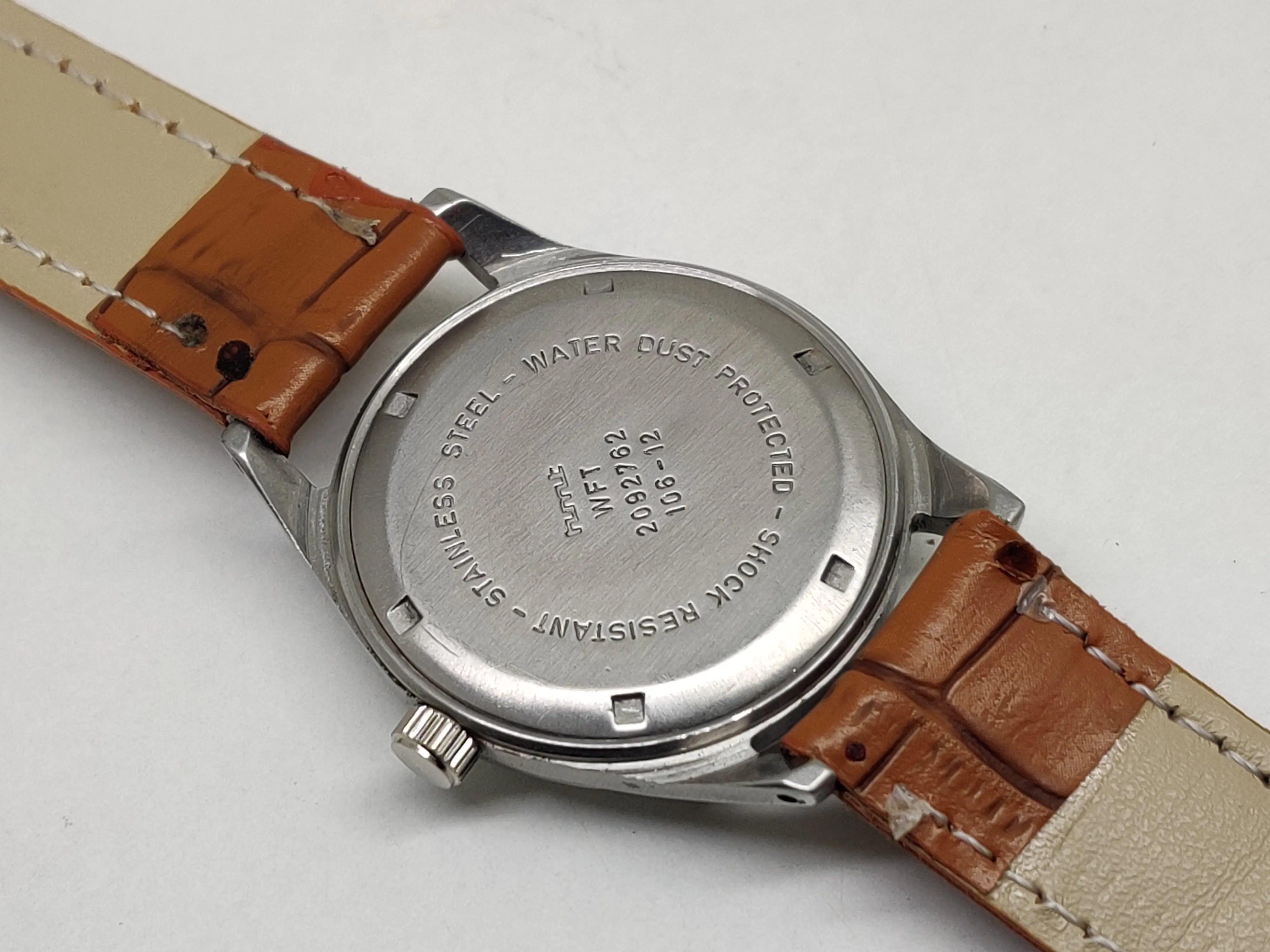 Hmt Pilot Mechanical Handwinding Movement leather Jewels Analog Dial Wrist Watch For Me - National Watches