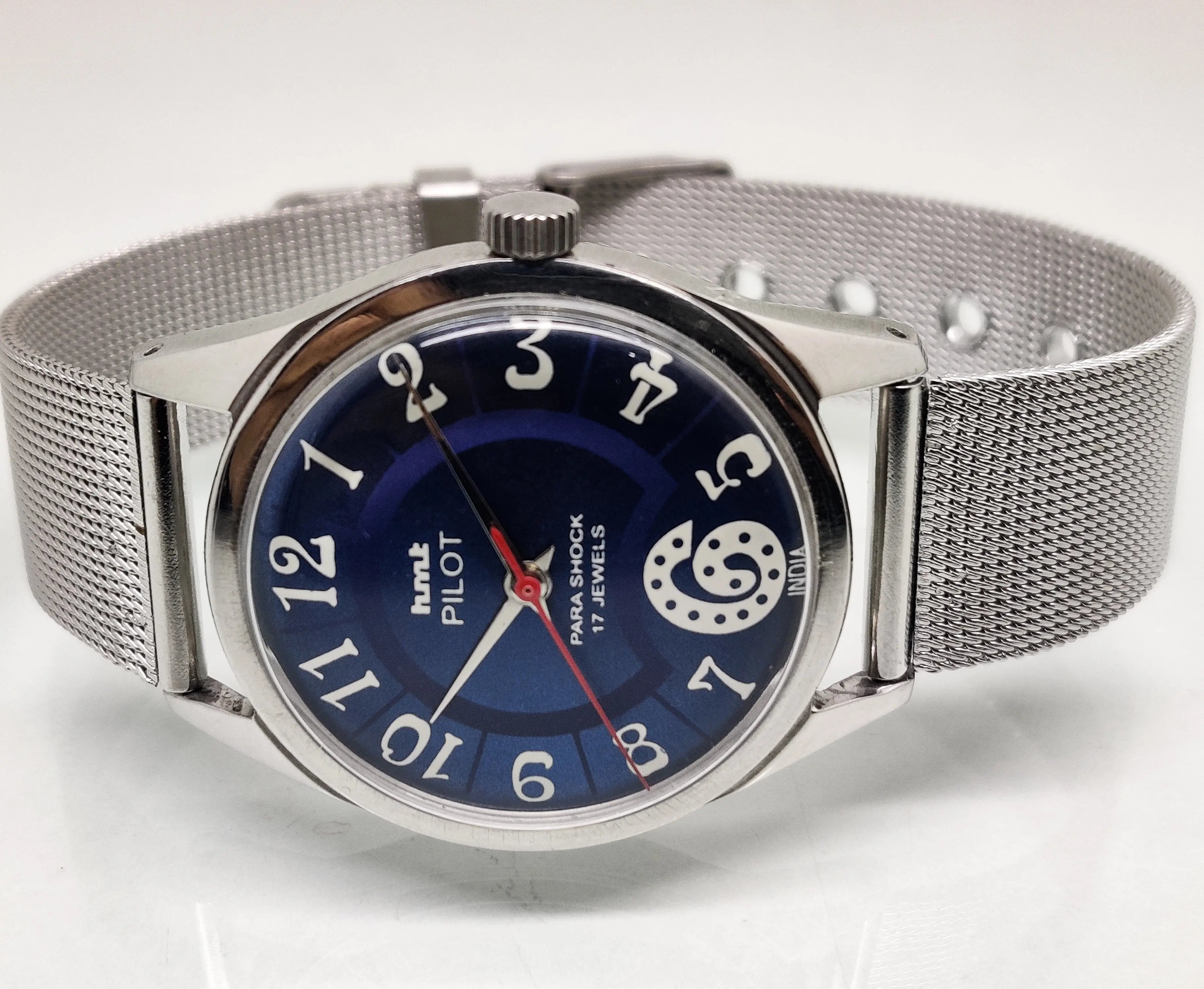 Hmt Pilot Mechanical Handwinding Movement stainless Steel Para Shock 17 Jewels Analog Dial Wrist Watch For Men National Watches
