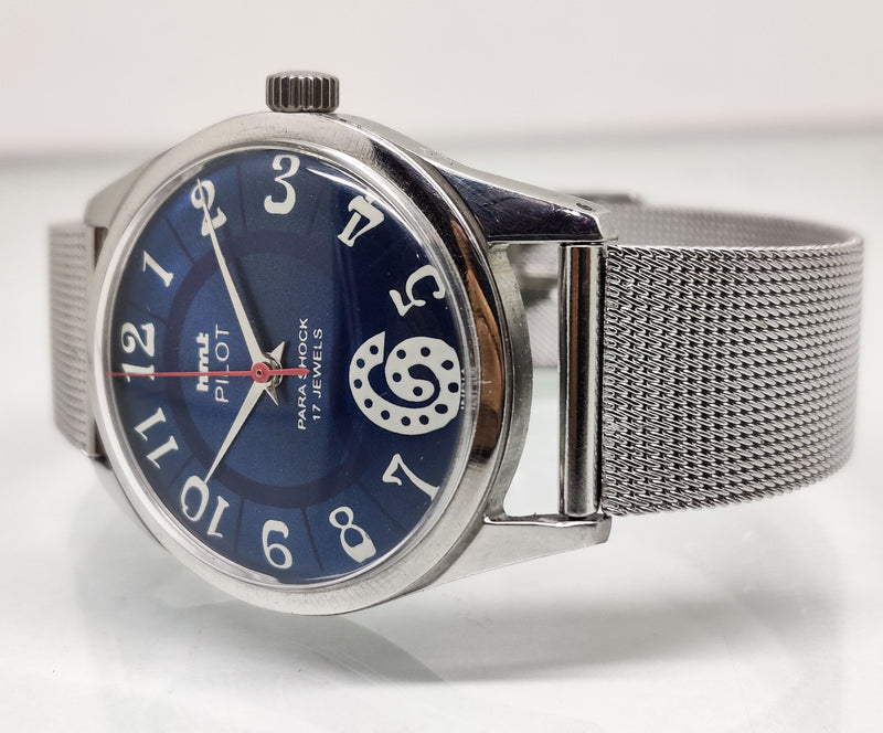 Hmt Pilot Mechanical Handwinding Movement stainless Steel Para Shock 17 Jewels Analog Dial Wrist Watch For Men