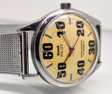 Hmt Pilot Mechanical Handwinding Movement stainless Steel Para Shock 17 Jewels Analog Dial Wrist Watch For Men