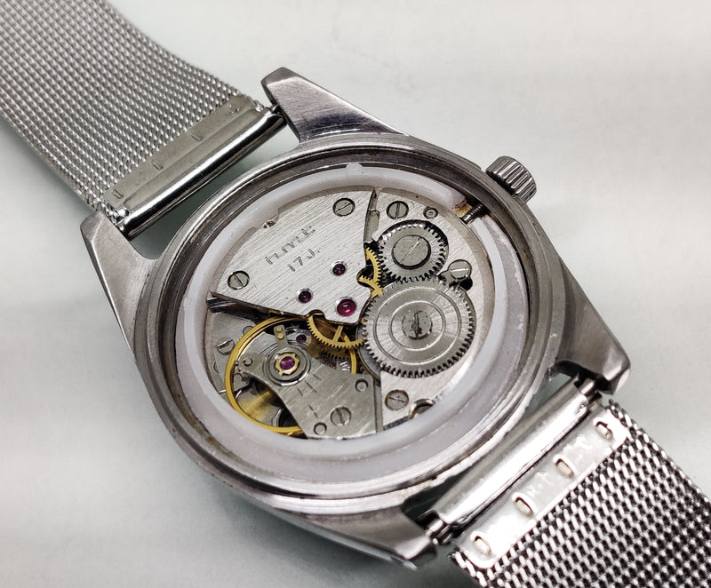Hmt Pilot Mechanical Handwinding Movement stainless Steel Para Shock 17 Jewels Analog Dial Wrist Watch For Men