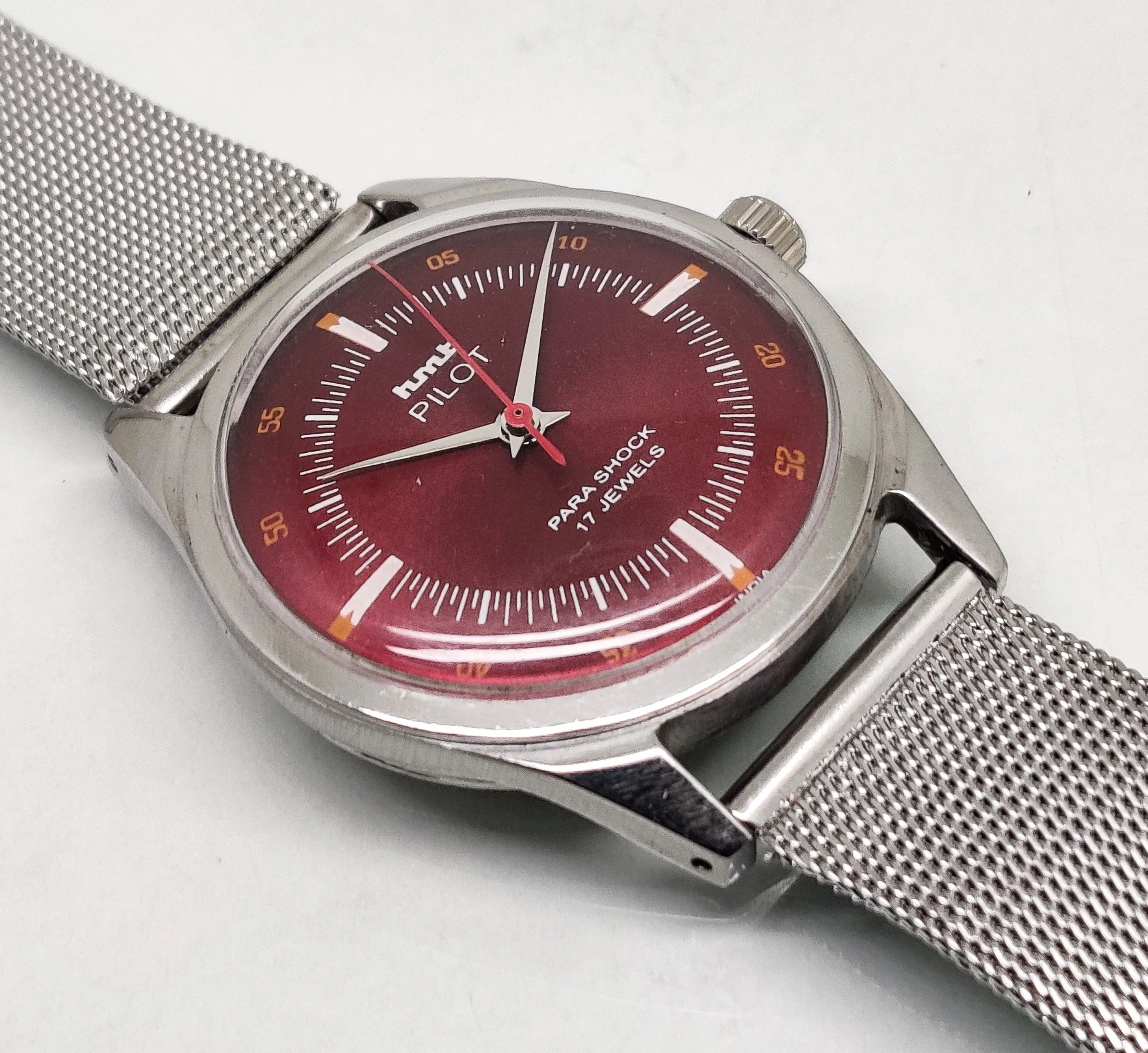 Hmt Pilot Mechanical Handwinding Movement stainless Steel Para Shock 17 Jewels Analog Dial Wrist Watch For Men National Watches